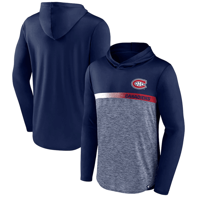 Montreal Canadiens Navy Podium Defender Pullover Hoodie - Zenithce