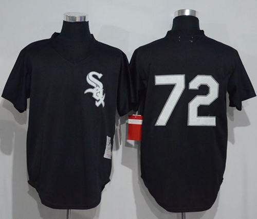 Mitchell And Ness 1993 White Sox #72 Carlton Fisk Black Throwback Stitched Jersey - Zenithce