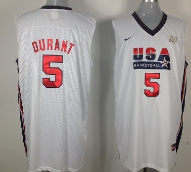 1992 Olympics Team USA #5 Kevin Durant White Swingman Jersey - Zenithce
