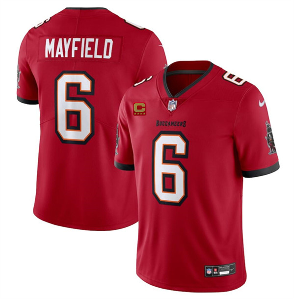 Tampa Bay Buccaneers #6 Baker Mayfield Red 2024 With 4-Star C Patch Vapor Limited Stitched Jersey - Zenithce