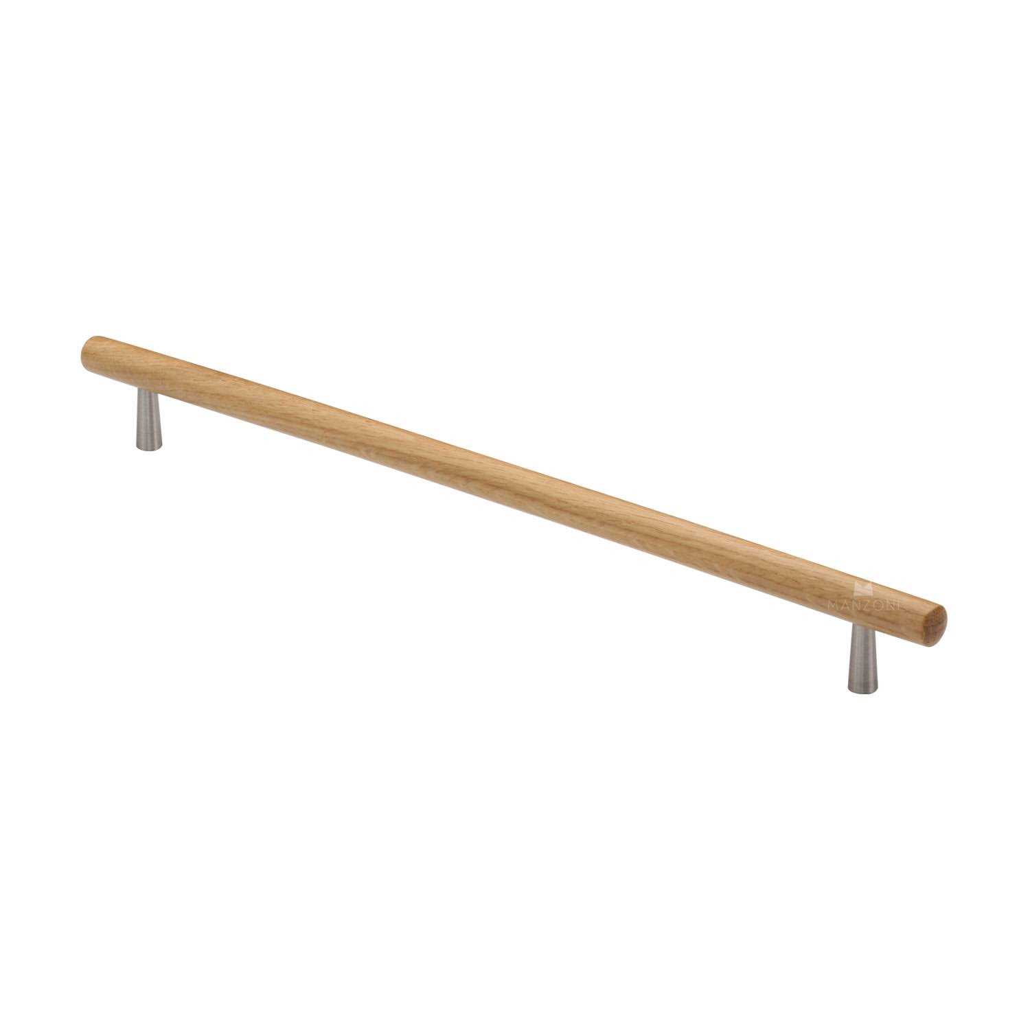 Tubular Designer Wood 12 5/8” Center to Center Bar Pull Manzoni MN7763-320 - Zenithce