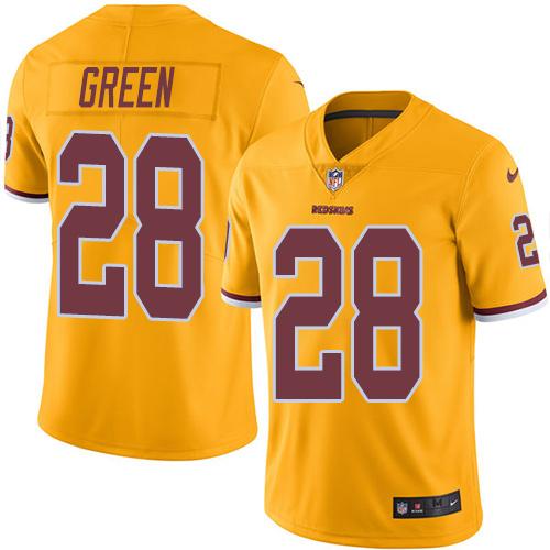 Redskins #28 Darrell Green Gold Stitched Limited Rush Nike Jersey - Zenithce