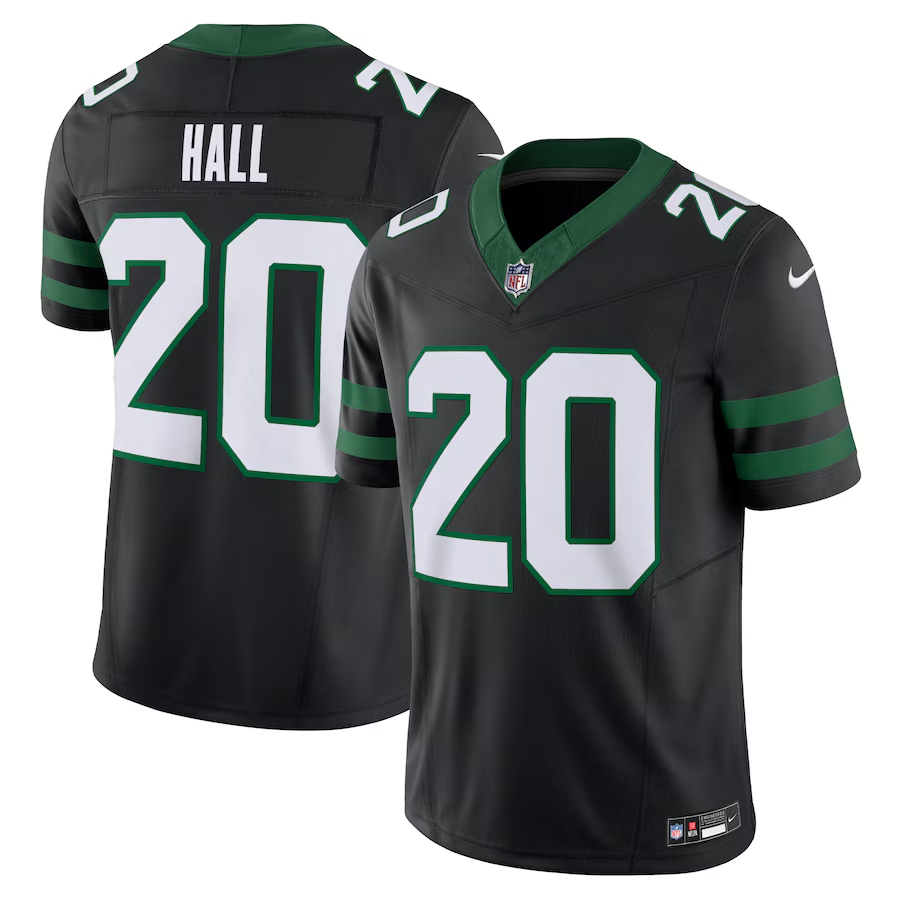 New York Jets #20 Breece Hall Black 2023 F.U.S.E. Vapor Limited Throwback Stitched Jersey - Zenithce