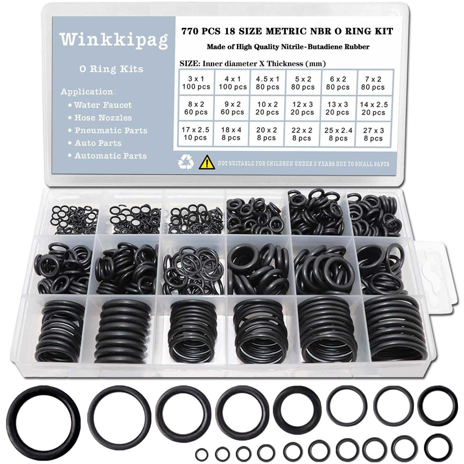 TWCC 6 Size Water Hose Gasket and 18 Size O Ring Rubber Washer Assortment Kit 360PCS Nitrile Washers Set for Plumbing Faucet Pipe Hose Shower Head - Zenithce