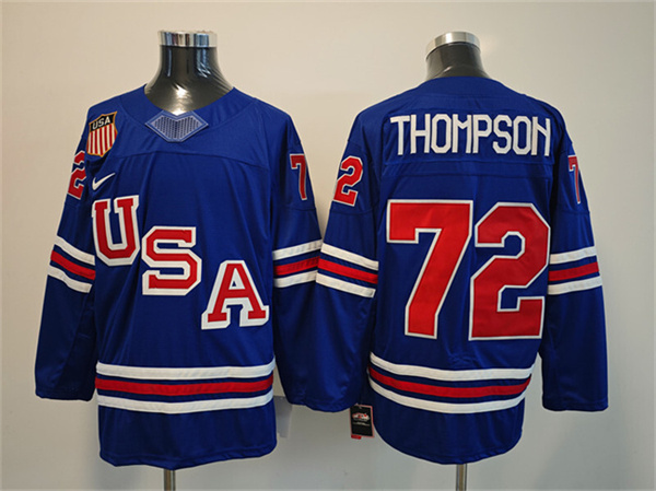 USA #72 Tage Thompson Royal 2025-2026 Stitched Jersey - Zenithce