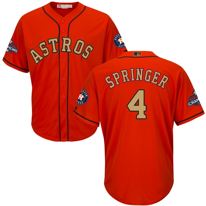 Houston Astros #4 George Springer Orange 2018 Gold Program Cool Base Stitched Jersey - Zenithce