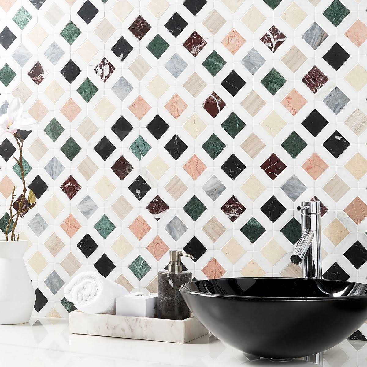 Ivy Hill Tile Lula Multicolor Polished Marble Floor and Wall Tile - Zenithce