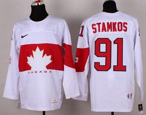 Olympic 2014 CA. #91 Steven Stamkos White Stitched Jersey - Zenithce