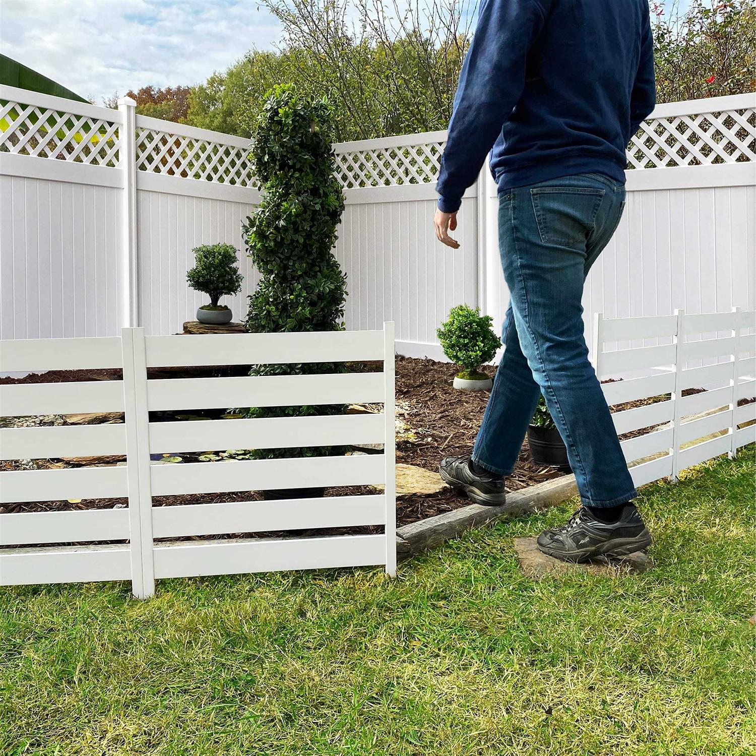 Zippity Outdoor Products Liberty Lattice 3.5 ft. x 3 ft. White Vinyl AC Screen Fence Panel - Zenithce