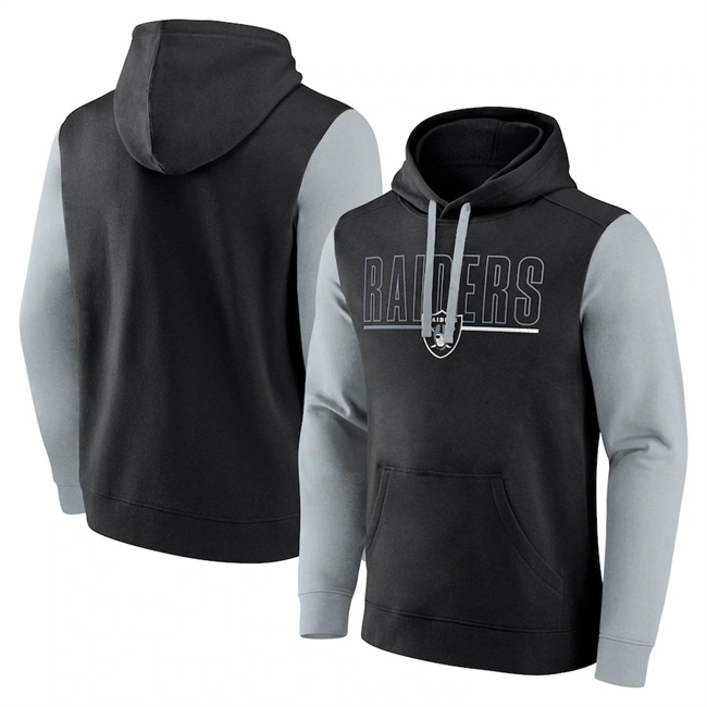 Las Vegas Raiders Black Silver Outline Pullover Hoodie - Zenithce