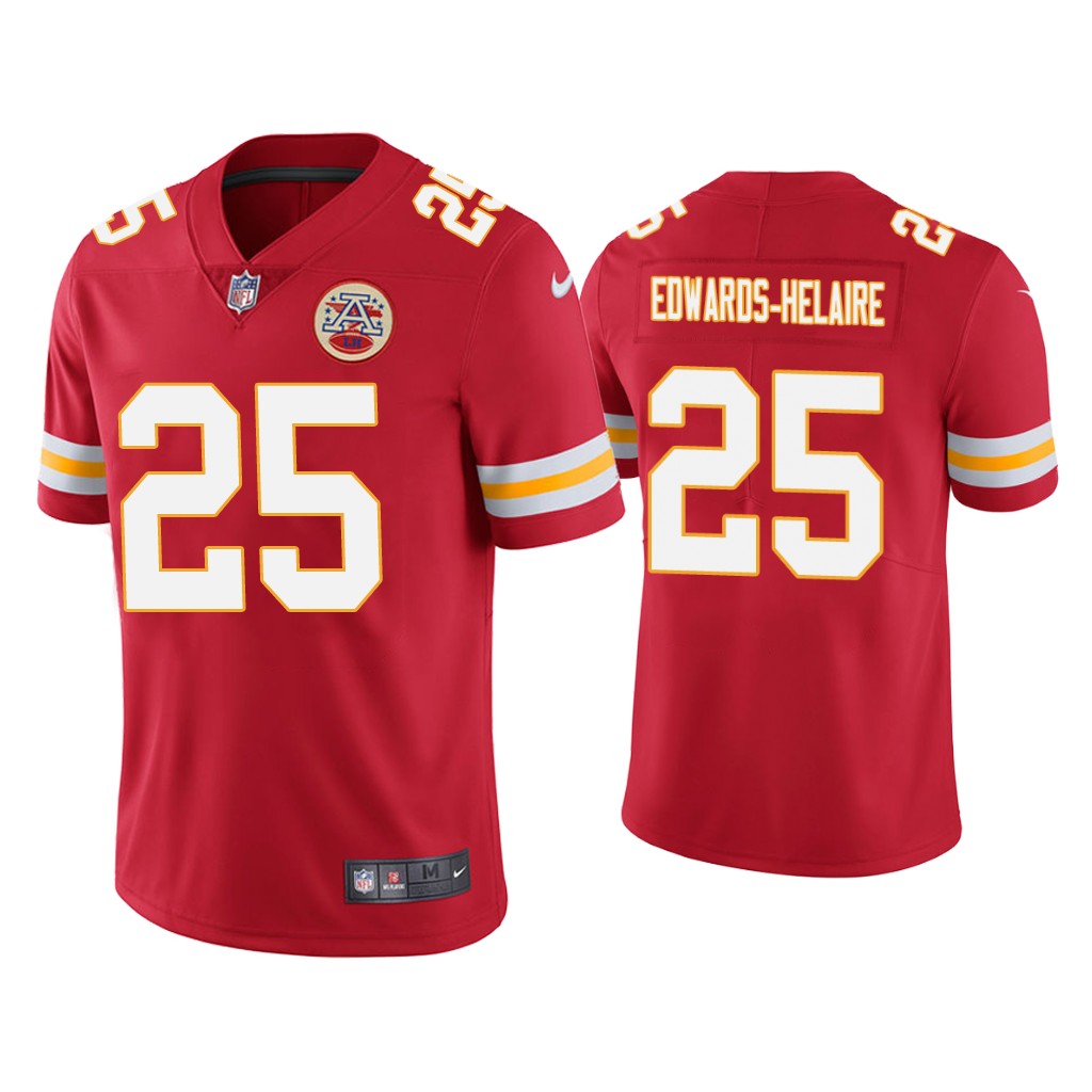 Chiefs #25 Clyde Edwards-Helaire Red Vapor Untouchable Limited Stitched Jersey - Zenithce