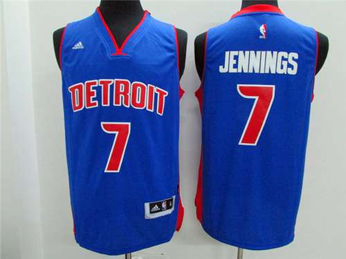 Detroit Pistons #7 Brandon Jennings Revolution 30 Swingman 2014 New Blue Jersey - Zenithce