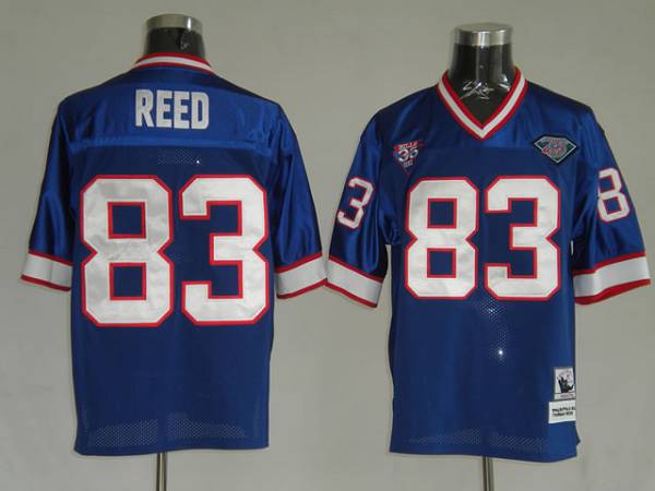 Mitchell Ness Bills #83 Andre Reed Blue 35th Anniversary Patch Stitched Throwback Jersey - Zenithce