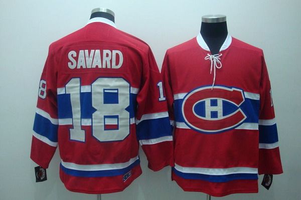 Canadiens #18 Serge Savard Stitched Red CH CCM Throwback Jersey - Zenithce