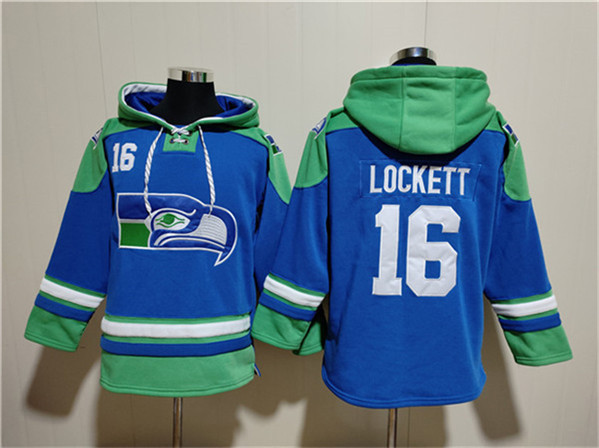 Seattle Seahawks #16 Tyler Lockett Ageless Must-Have Lace-Up Pullover Hoodie - Zenithce