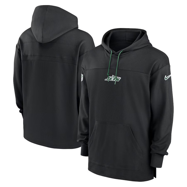 New York Jets Black Performance Pullover Hoodie - Zenithce