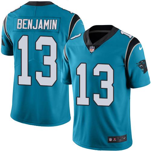 Panthers #13 Kelvin Benjamin Blue Stitched Limited Rush Nike Jersey - Zenithce