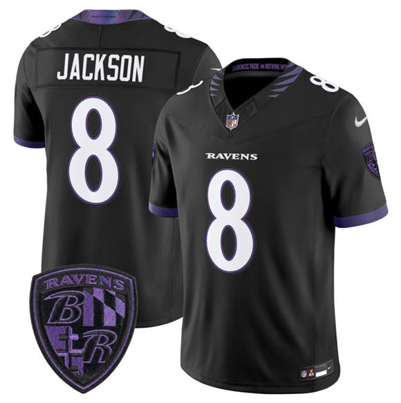 Baltimore Ravens #8 Lamar Jackson Black 2026 F.U.S.E. Alternate Vapor Limited Stitched Jersey - Zenithce