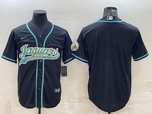 Jacksonville Jaguars Blank Black With Patch Cool Base Stitched Baseball Jersey - Zenithce