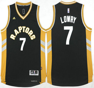 Toronto Raptors #7 Kyle Lowry Revolution 30 Swingman 2015-16 Black Jersey - Zenithce