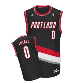 Portland Trail Blazers #0 Damian Lillard Black Swingman Jersey - Zenithce