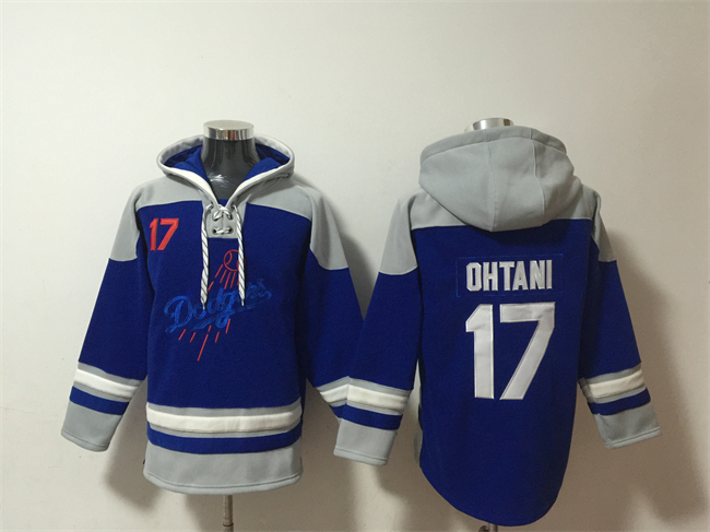 Los Angeles Dodgers #17 Shohei Ohtani Blue Ageless Must-Have Lace-Up Pullover Hoodie - Zenithce