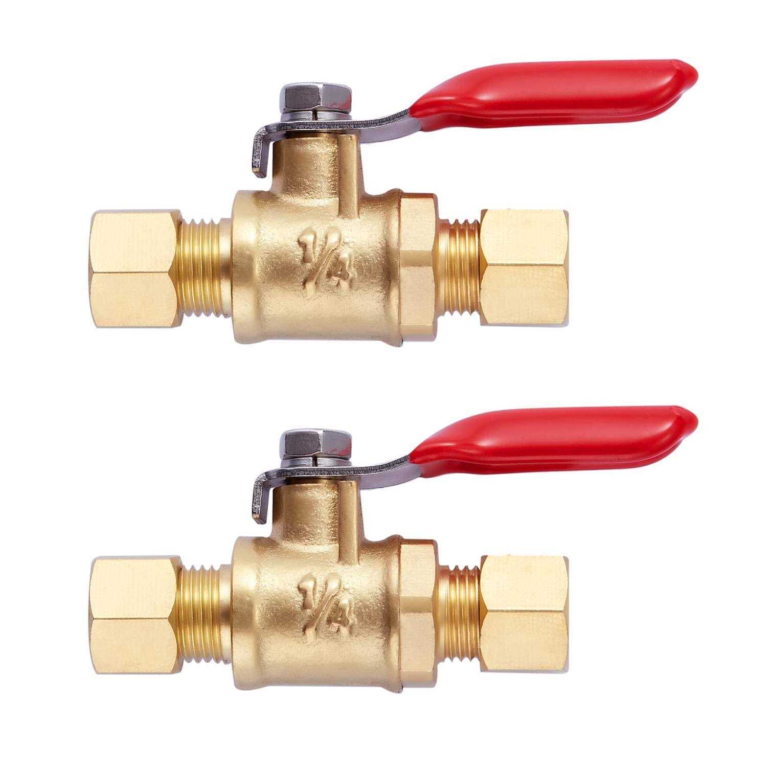 Litorange Lead-Free Brass Mini Ball Valve Shut Off Switch 1/4 x 1/4 - Zenithce