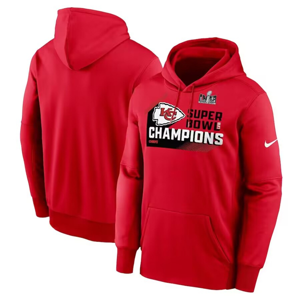 Kansas City Chiefs Red Super Bowl LVIII Champions Statement Therma Performance Pullover Hoodie - Zenithce