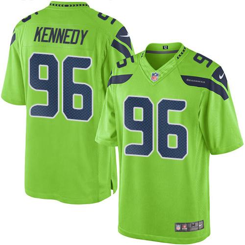 Seahawks #96 Cortez Kennedy Green Stitched Limited Rush Nike Jersey - Zenithce