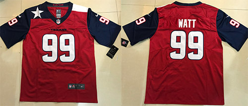 Texans #99 J.J. Watt Red Limited Stitched Jersey - Zenithce