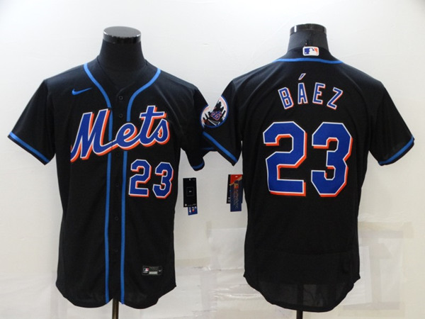 New York Mets #23 Javier Báez Black Flex Base Stitched Jersey - Zenithce