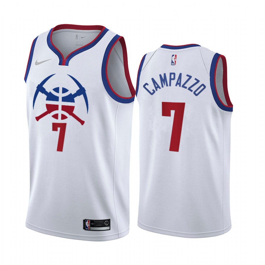 Denver Nuggets #7 Facundo Campazzo White Swingman 2020-21 Earned Edition Jersey - Zenithce