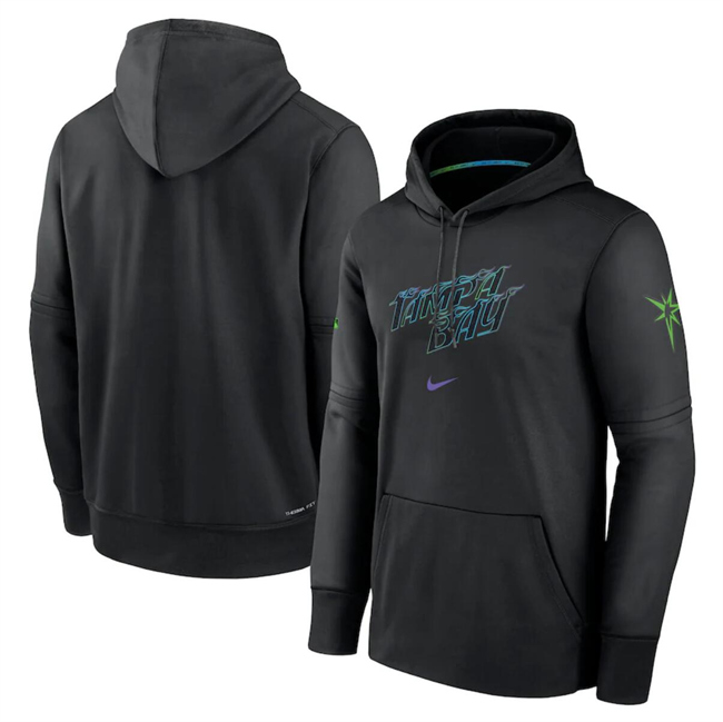 Tampa Bay Rays Black 2024 City Connect Collection Practice Performance Pullover Hoodie - Zenithce