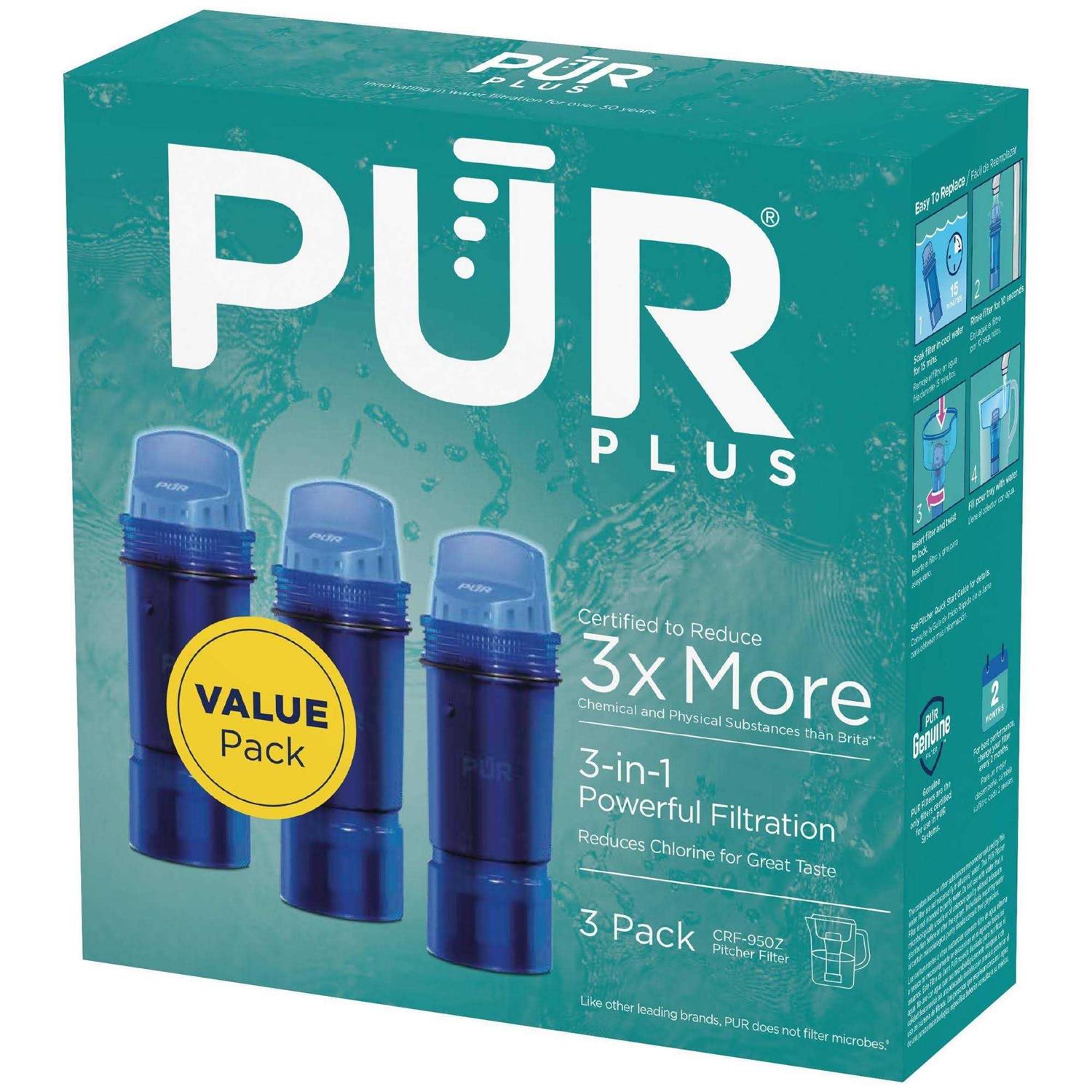 PUR Plus Mineral Core Faucet Mount Water Filter Replacement Compatible With All PUR Faucet Filtration Systems - Zenithce