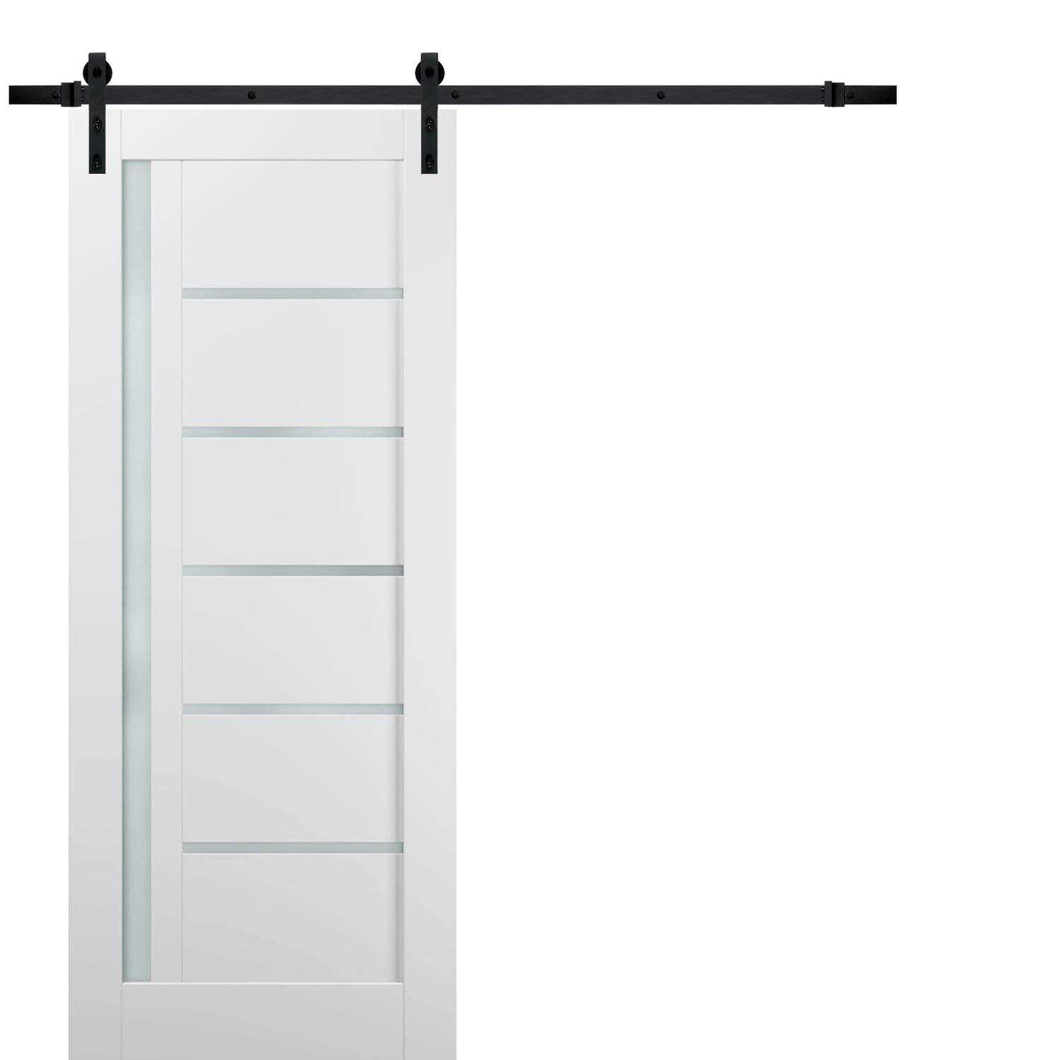 Sartodoors Slab Barn Door Panel Frosted Glass 80 inches FELICIA3312S-GA - Zenithce