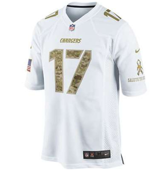 Los Angeles Chargers #17 Philip Rivers White Camo Salute To Srvice Stitched Jersey - Zenithce