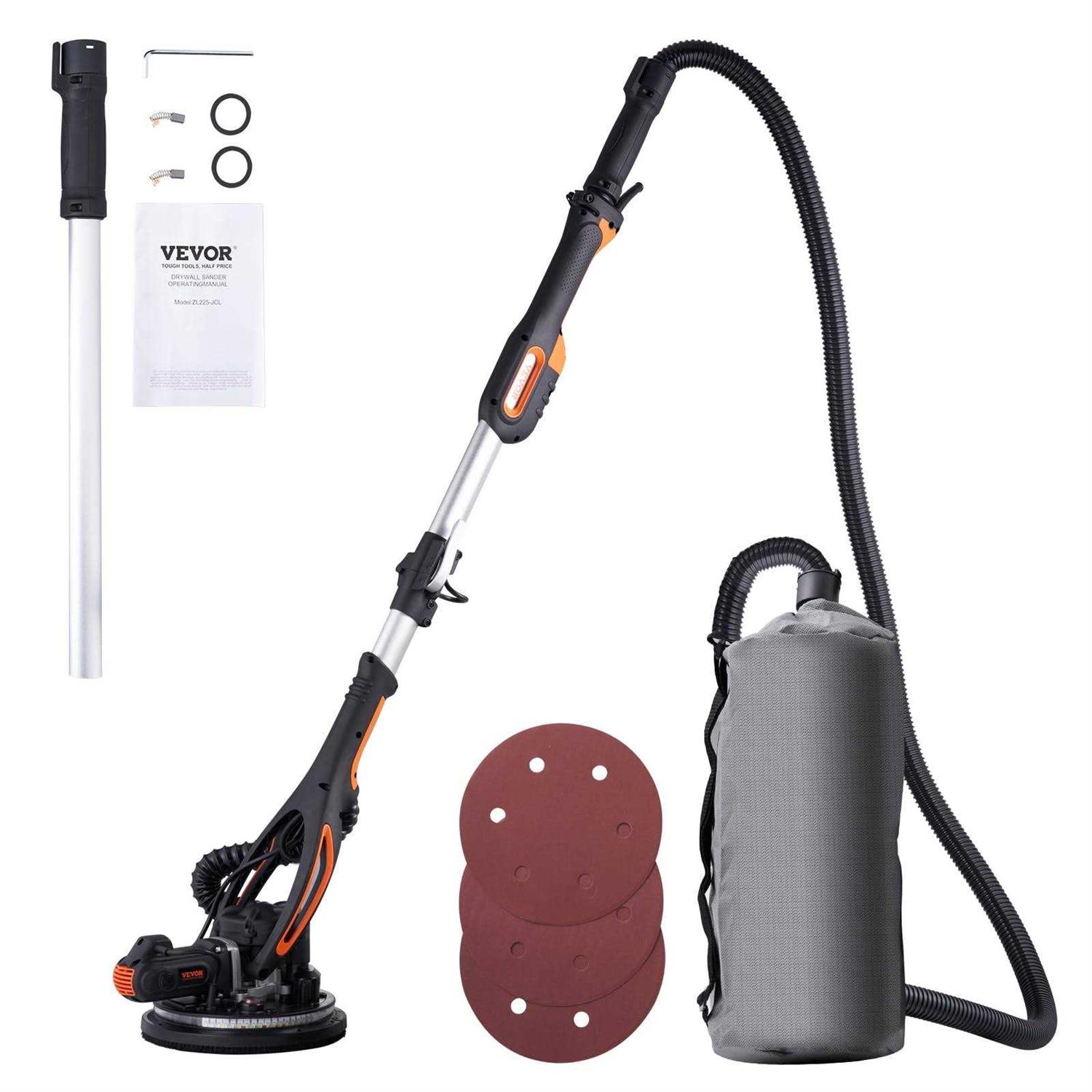 VEVOR Drywall Sander 850W Electric Drywall Sander Foldable Sheetrock Sander with Telescope Handle Electric Sander Variable Speed 800-1750RPM - Zenithce