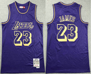 Los Angeles Lakers #23 LeBron James 2018-19 Purple Hardwood Classics Soul Swingman Throwback Jersey - Zenithce