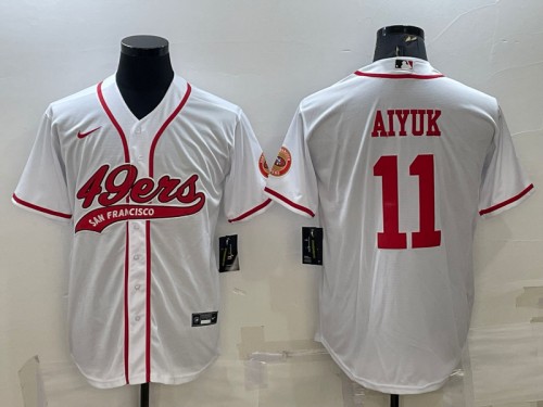 San Francisco 49ers #11 Brandon Aiyuk White With Patch Cool Base Stitched Jersey - Zenithce