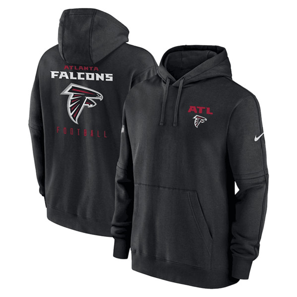 Atlanta Falcons Black Sideline Club Fleece Pullover Hoodie - Zenithce