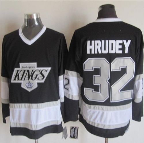 Kings #32 Kelly Hrudey Black CCM Throwback Stitched Jersey - Zenithce