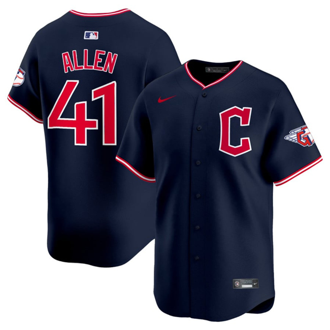 Cleveland Guardians #41 Carlos Santana Navy 2025 Alternate Limited Stitched Jersey - Zenithce