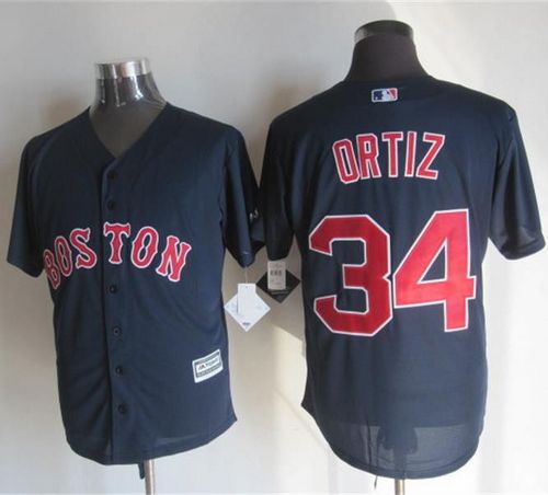 Red Sox #34 David Ortiz Navy Blue New Cool Base Stitched Jersey - Zenithce