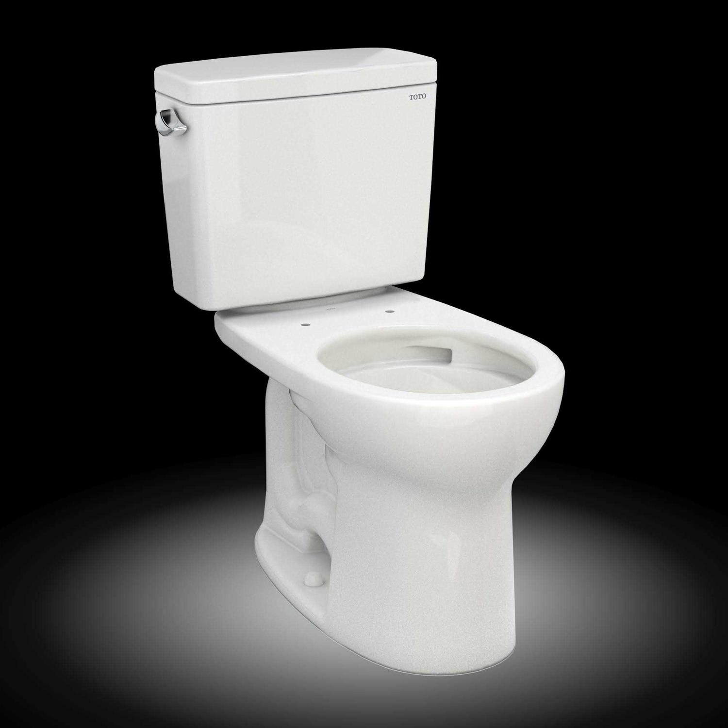 Toto Drake Two-Piece Round 1.6 GPF Universal Height Tornado Flush Toilet with Cefiontect CST775CSFG# - Zenithce