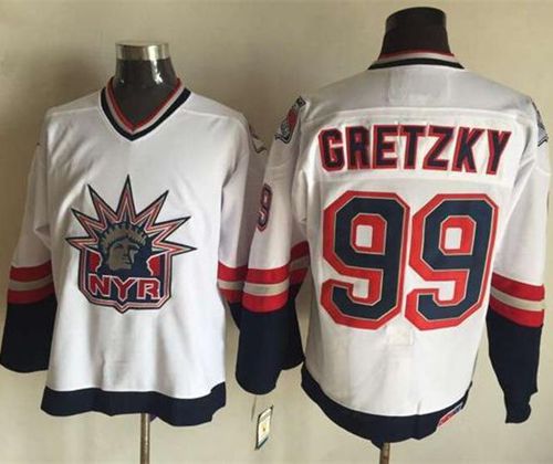 Rangers #99 Wayne Gretzky White CCM Statue Of Liberty Stitched Jersey - Zenithce