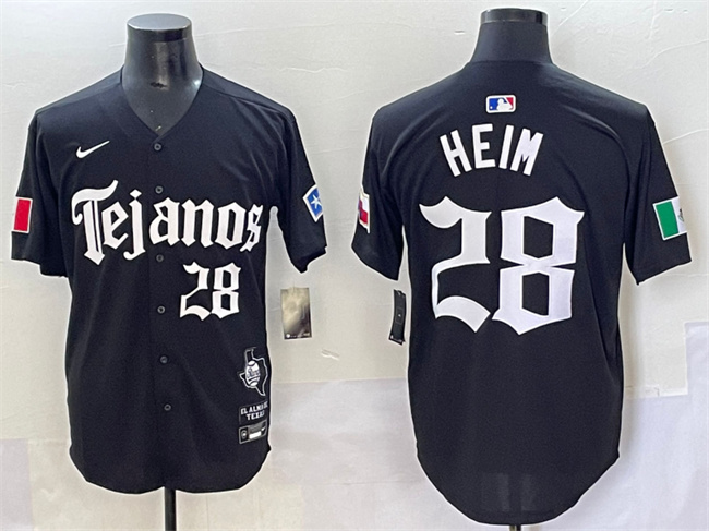 Texas Rangers #28 Jonah Heim Black Gothic Mexico 2025 Vapor Premier Limited Stitched Jersey - Zenithce