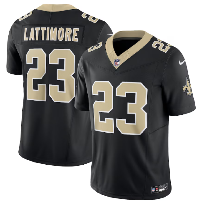 New Orleans Saints #23 Marshon Lattimore Black 2023 F.U.S.E. Vapor Untouchable Limited Stitched Jersey - Zenithce