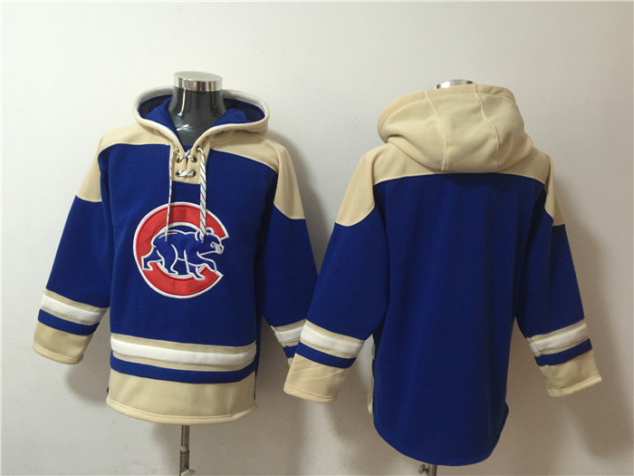 Chicago Cubs Blank Ageless Must-Have Lace-Up Pullover Hoodie - Zenithce