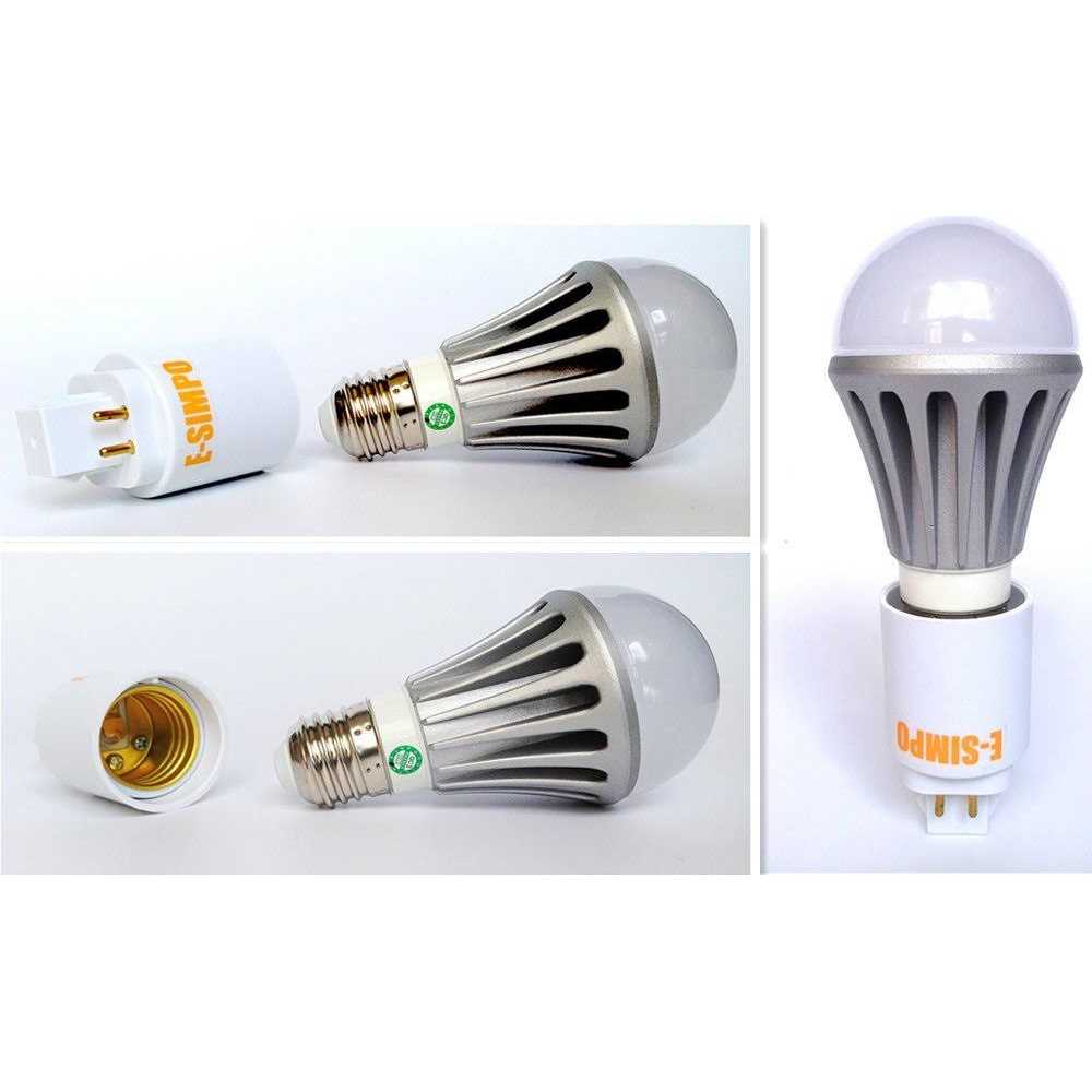 E-Simpo 4Pin GX24Q to E26/E27 CFL Socket Lamp Base Adapter Converter - Zenithce