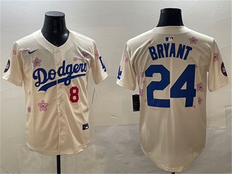 Los Angeles Dodgers Front #8 Back #24 Kobe Bryant Cream 2025 Tokyo Series Limited Stitched Jersey - Zenithce